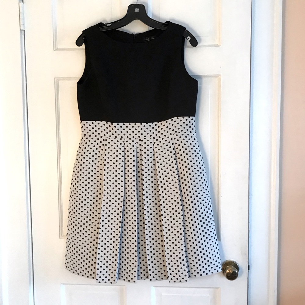 Tahari black and white party dress